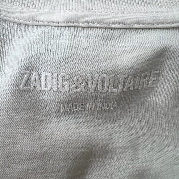 Zadig & Voltaire Cecilia Skull Reaper Strass T-shirt - Size S - Picture 8 of 8